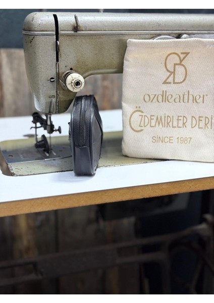 Orta Boy 2 Gözlü Deri Kemerlik, Hakiki Deri Kemer Cüzdanı, Bozuk Para Cüzdanı, Kemer Çantası Siyah Tek Ebat Unisex modelleri