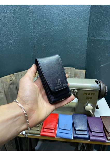 Siyah Deri Sigaralık,sigara Kutusu,sigara Tabakası,çakmaklık Siyah Tek Ebat Unisex