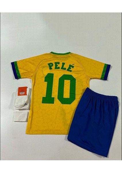 Brezilya Efsane Pele Özel Konsept Çocuk Forması 4'lü Set modelleri