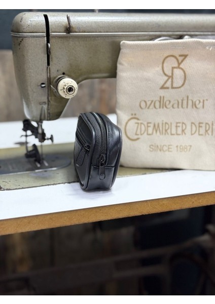 2 Gözlü Küçük Deri Kemerlik, Hakiki Deri Kemer Cüzdanı, Bozuk Para Cüzdanı, Kemer Çantası Siyah Tek Ebat Unisex modelleri