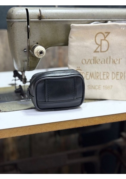 2 Gözlü Küçük Deri Kemerlik, Hakiki Deri Kemer Cüzdanı, Bozuk Para Cüzdanı, Kemer Çantası Siyah Tek Ebat Unisex indirimleri