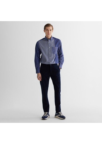 Erkek Lacivert Regular Fit Çizgili Gömlek modelleri