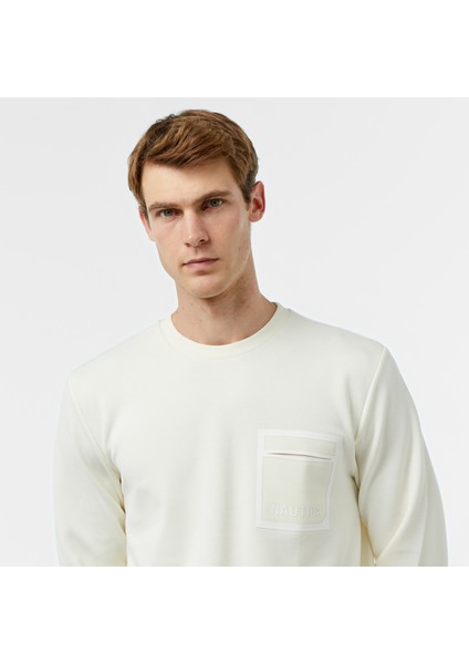 Erkek Beyaz Regular Fit Sweatshirt fırsatları