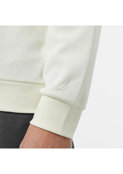 Erkek Beyaz Regular Fit Sweatshirt