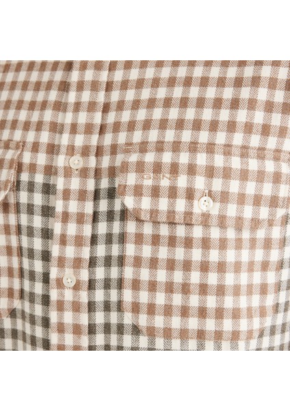 Erkek Yeşil Regular Fit Düğmeli Yaka Ekose Gömlek indirimleri