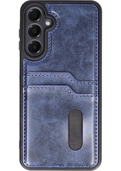 Samsung Galaxy S24 Fe Kılıf Sara Kartvizitli Deri Kılıf - Lacivert - ALVN5269-5242