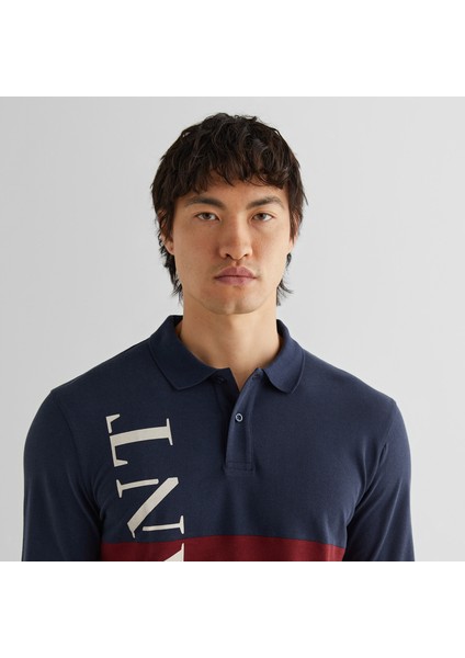 Erkek Lacivert Regular Fit Renk Bloklu Logolu Polo fırsatları