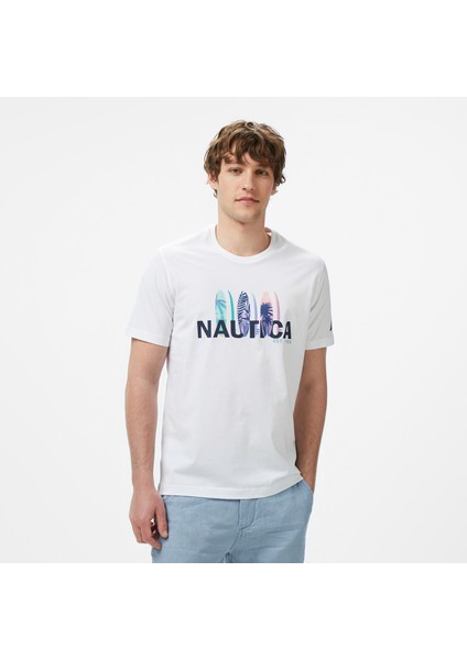 Erkek Beyaz Regular Fit T-Shirt