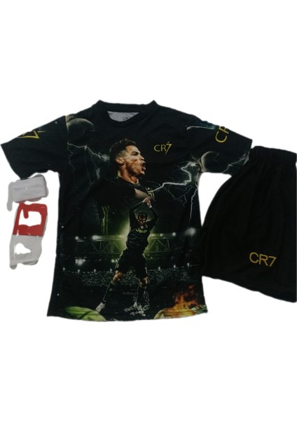 Juventus Özel Tasarım Ronaldo Çocuk Takım Forması 4lü Set Forma+Şort+Çorap+Bileklik