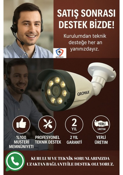 3 Kameralı Set - Gece Renkli Gösteren Hareket Algılayan 8 Warm Ledli 1080P Turbo HD Güvenlik Kamerası Seti 3908W-9004 indirimleri
