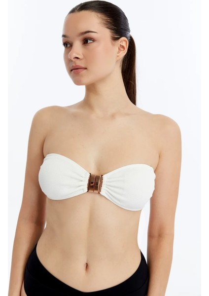 Laura Straples Dokulu Bikini Üst