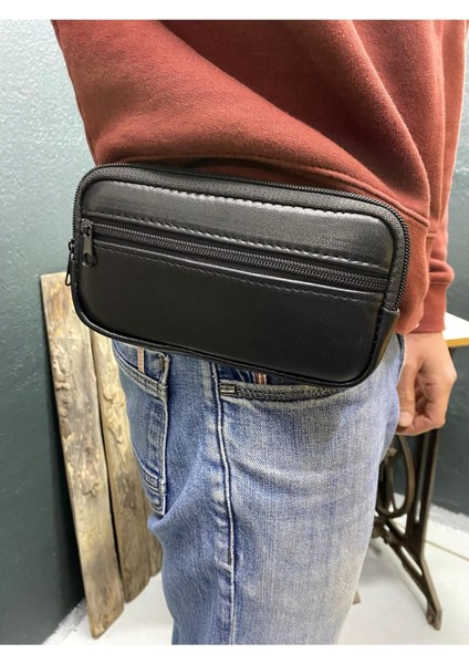Deri Kemerlik, Hakiki Deri Kemer Cüzdanı, Bozuk Para Cüzdanı, Kemer Çantası, Inşaatçı Boyacı Çantası Siyah x Unisex fiyatları