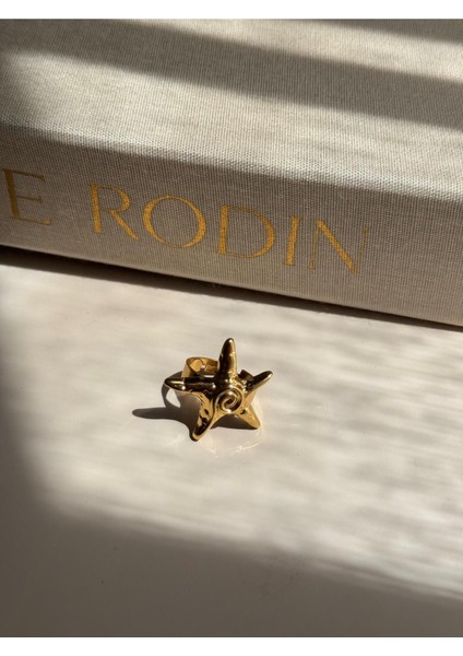 Deniz Yıldızı Figürlü Altın Kaplama Çelik Yüzük – Ayarlanabilir Yazlık Kadın Takı fiyatları