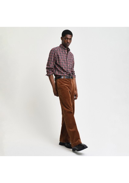 Erkek Bordo Regular Fit Düğmeli Yaka Logolu Gömlek fırsatları