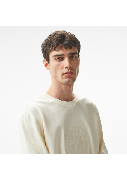 Erkek Beyaz Regular Fit Sweatshirt fırsatları