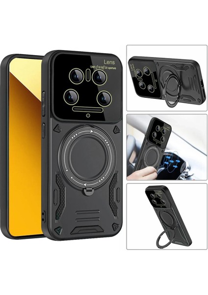 Xiaomi Mi 14 Ultra Kılıf Joy Lens Standlı Kapak - Koyu Yeşil - ALVN9775-4561 fiyatları