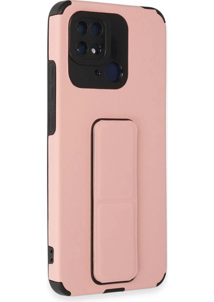 Xiaomi Redmi 10C Kılıf Mega Standlı Silikon - Pudra - ALVN7576-9841