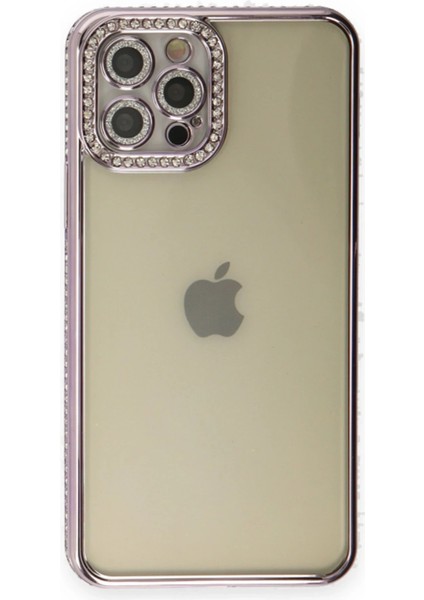 iPhone 12 Pro Kılıf Joke Taşlı Silikon - Mor - ALVN7498-1801 modelleri