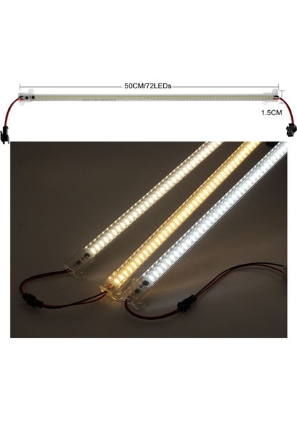2 Adet 50 cm 220V Şeffaf Çubuk Bar LED Kırmızı Işık SB-6554 fırsatları