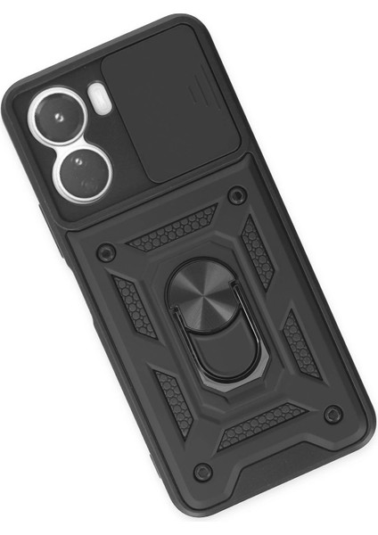 Vivo Y16 Kılıf Pars Lens Yüzüklü Silikon - Siyah - ALVN6267-9506 modelleri