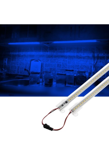 2 Adet 50 cm 220V Şeffaf Çubuk Bar LED Mavi Işık SB-6554