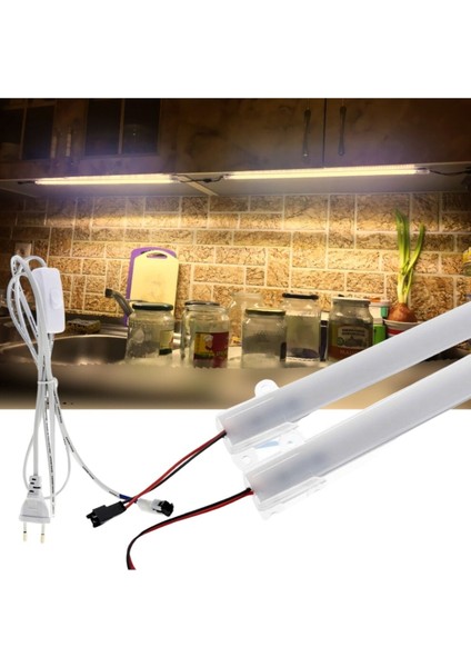 2 Adet 50 cm 220V Opak Çubuk Bar LED Gün Işığı ve Butonlu Fiş SB-6553