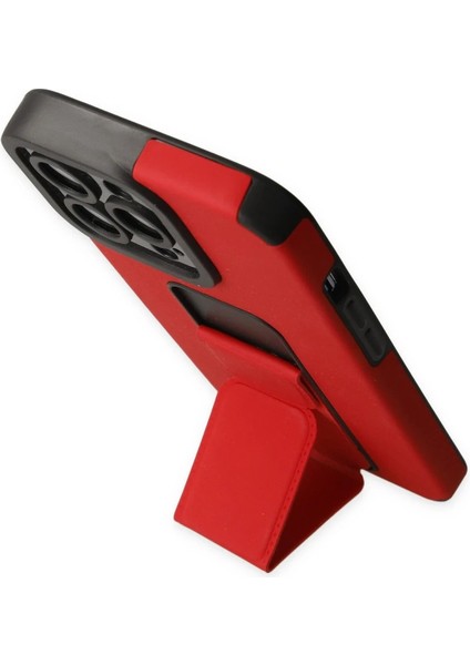 iPhone 13 Pro Max Kılıf Mega Standlı Silikon - Kırmızı - ALVN8920-7025 modelleri