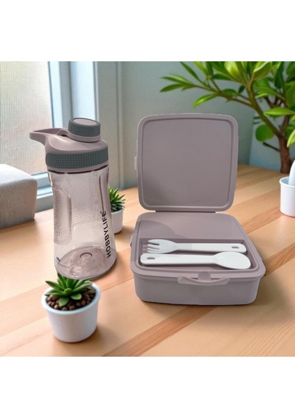 Okul Beslenme Seti: Su Matarası (530ML) ve Desenli Beslenme Kutusu (5PP En Güvenilir Plastik Sınıfı) modelleri
