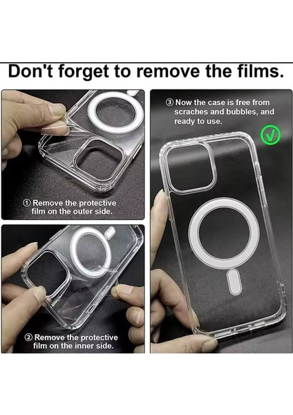 Apple Iphone 15 Uyumlu Şeffaf Kapak Magsafe Manyetik Kablosuz Şarj Kılıf. fırsatları