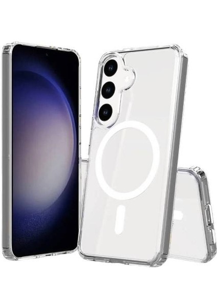 Samsung Galaxy S25 Plus Uyumlu Şeffaf Kapak Magsafe Manyetik Kablosuz Şarj Kılıf. indirimleri