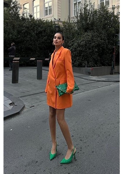 Georgina Blazer Elbise 2200-06 S-Oranj fırsatları
