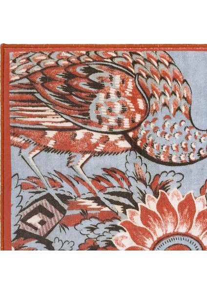 Flora Mavi Tavus Kuşu Çiçek Desen Vintage Halı Dekoratif Yıkanabilir Retro Oturma Odası Salon Halısı fırsatları