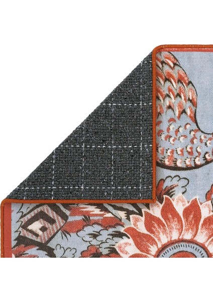 Flora Mavi Tavus Kuşu Çiçek Desen Vintage Halı Dekoratif Yıkanabilir Retro Oturma Odası Salon Halısı indirimleri