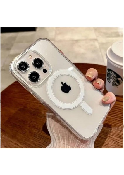 Apple Iphone 12 Pro Max Uyumlu Şeffaf Kapak Magsafe Manyetik Kablosuz Şarj Kılıf.