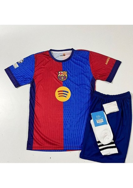 F.c B.a.r.c.e.l.o.n.a 2024/25 Yeni Sezon Lamine Yamal Iç Saha Çocuk Forması 4'lü fiyatları