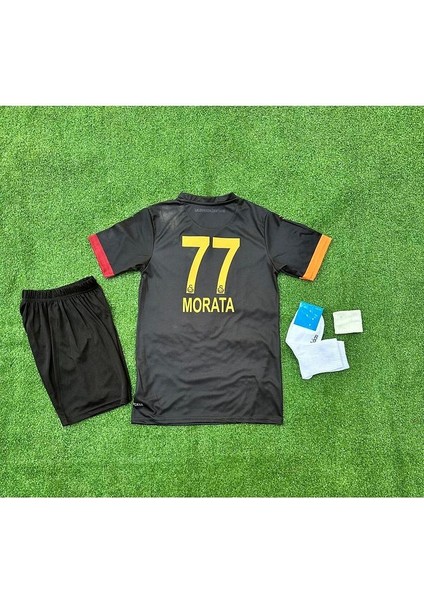 'gâlatâsarây 2024/25 Yeni Sezon Siyah A.l.v.a.r.o M'orata Özel Çocuk Forması 4'lü Set