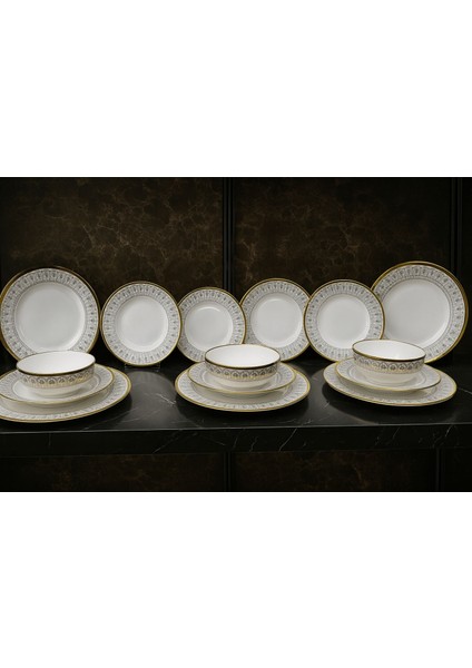 Altın Yaldızlı 24 Parça Bone Porselen Yemek Takımı – 6 Kişilik Premium fiyatları