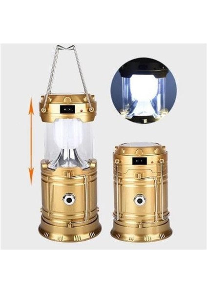 Güneş Enerjili LED Kamp Lambası | USB ve 220V Şarjlı | 6+1 LED | 9W Taşınabilir Işık fiyatları