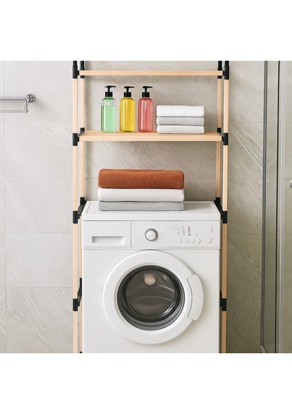NC01 Ahşap Çamaşır Makinesi Organizer Banyo Düzenleyici Raf Masif Çam Ahşap fiyatları