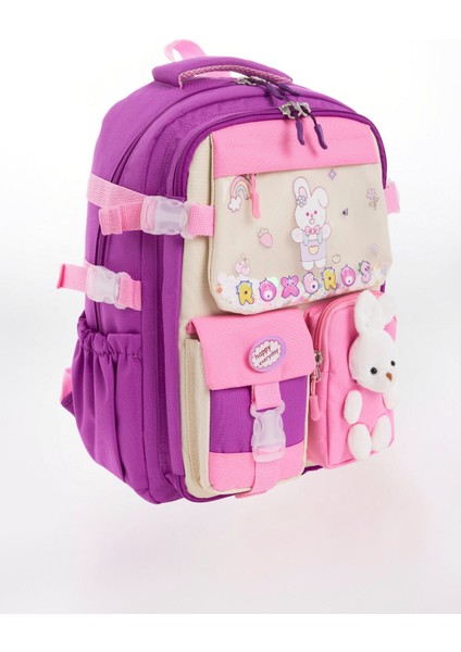 Tavşan Figürlü 3'lü Kız Çocuk Okul Çantası Seti - Kalemlik ve Termal Beslenmeli Ilkokul Çantası fiyatları