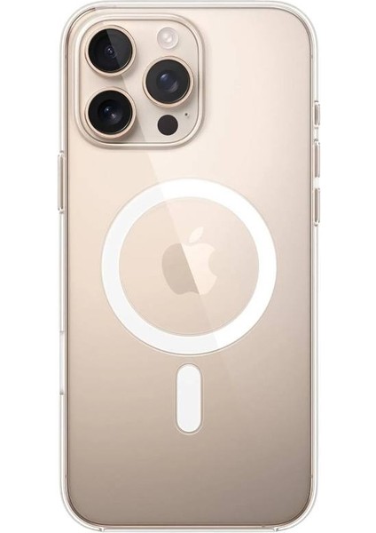 Apple Iphone 16 Pro Uyumlu Şeffaf Kapak Magsafe Manyetik Kablosuz Şarj Kılıf.