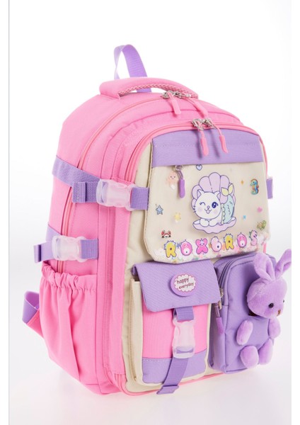 Sevimli Kedi Desenli 3'lü Kız Çocuk Okul Çantası Seti -Kalemlik ve Termal Beslenmeli Ilkokul Çantası fiyatları