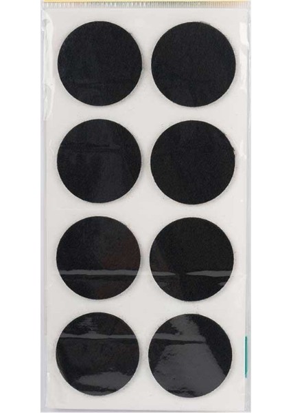 Yapışkanlı Yuvarlak Keçe 50 mm – 8'li Set – Siyah Renk – Mobilya Koruyucu Keçe