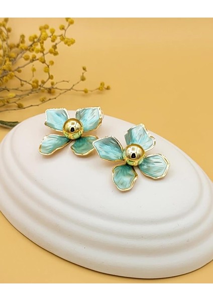 Su Yeşili Gold Yasemin Küpe