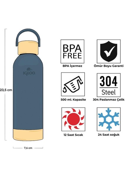 Çelik Pro Termos - Igloo - Hydrate - 500ML - Kayrak - 205694 fırsatları