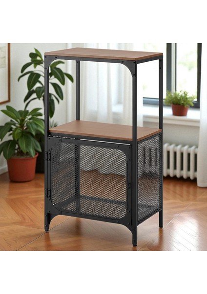 Fjällbo Raf Ünitesi 51X95 cm Siyah Çelik Dayanıklı Masif Çam Raf fırsatları