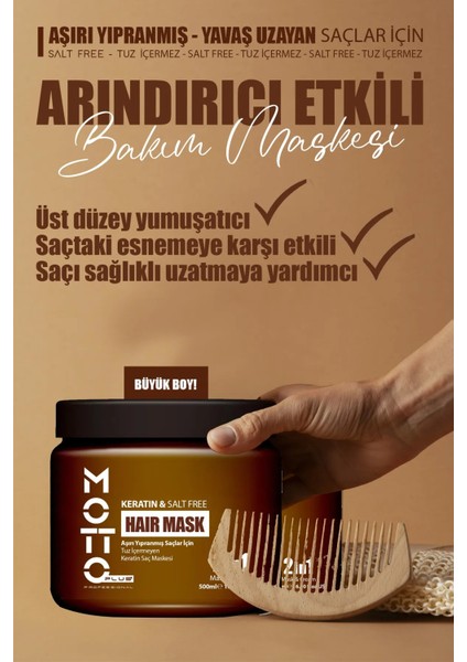 Yavaş Uzayan - Aşırı Yıpranmış Saçlar Için Tuz Içermeyen Keratin Maskesi 500ML fiyatları