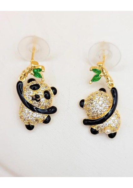 Sevimli Tembel Panda Küpe