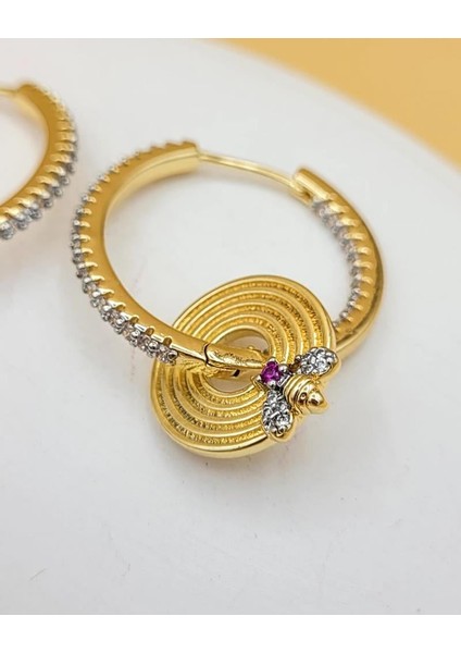 Minik Arılı Taşlı Çelik Küpe fiyatları