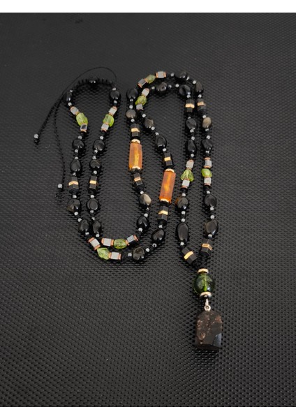 Sertifikalı Fosilli Natürel Damla Kehribar-Zebercet(Peridot)-Gold Obsidyen Erkek Kolye Kadın Kolye Doğaltaş Kolye Takı Aksesuar fırsatları